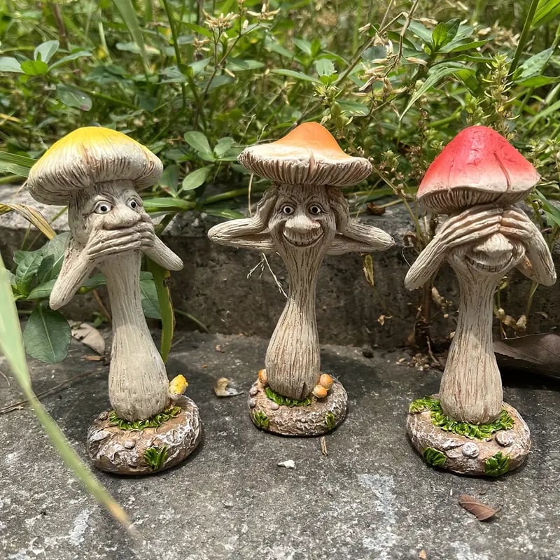 Whimsical Mushroom Trio