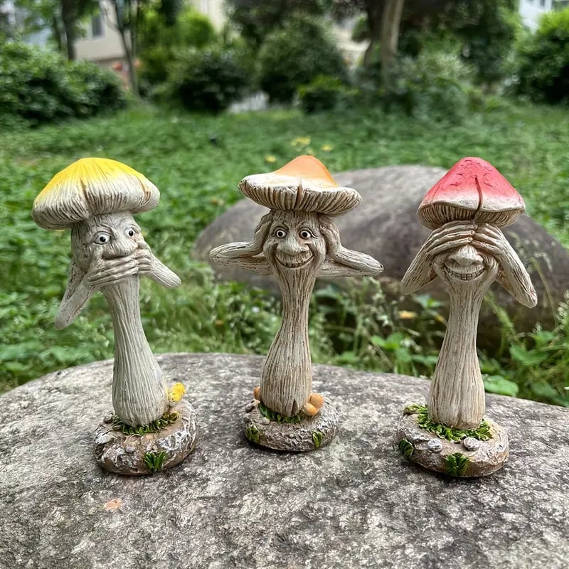 Whimsical Mushroom Trio