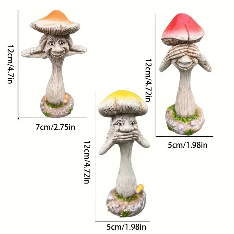 Whimsical Mushroom Trio