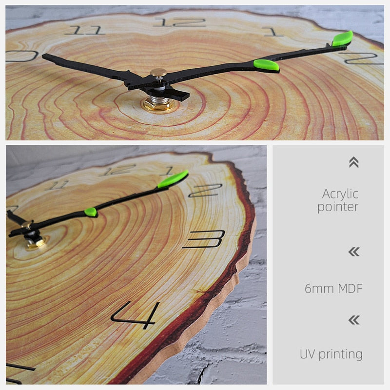 Nature Style Wood Grain 12 Inch Home Kitchen Decor Wall Clock