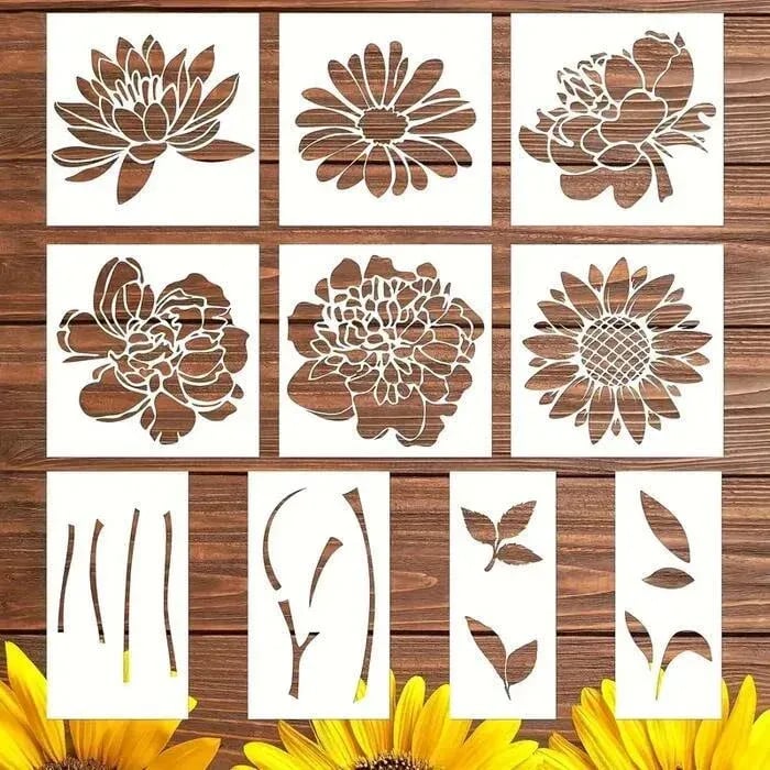 Garden Fence Large Flower Stencils - DIY Decoration