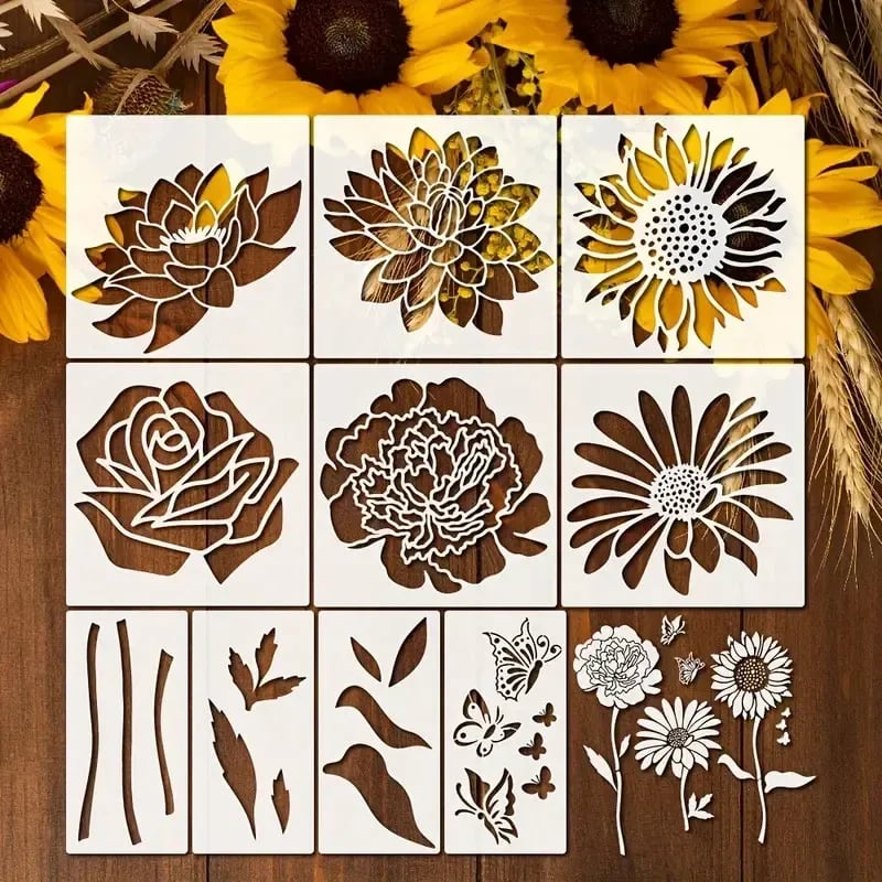 Garden Fence Large Flower Stencils - DIY Decoration