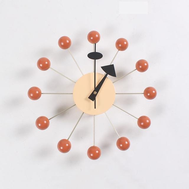 Modern Minimal Round Ball Wood Quiet Slient Wall Clock Home Decor