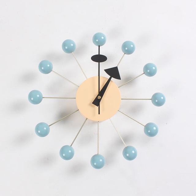 Modern Minimal Round Ball Wood Quiet Slient Wall Clock Home Decor