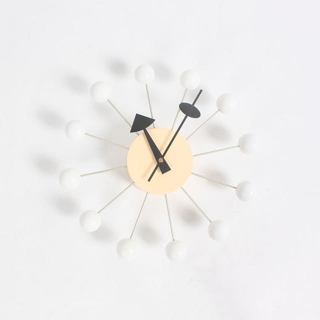 Modern Minimal Round Ball Wood Quiet Slient Wall Clock Home Decor