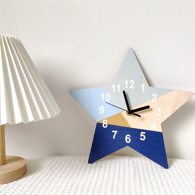 Nordic Geometry Star Shape Basswood Wall Clock