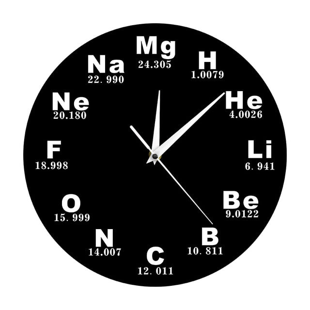 Periodic Table Of Chemical Elements Wall Clock