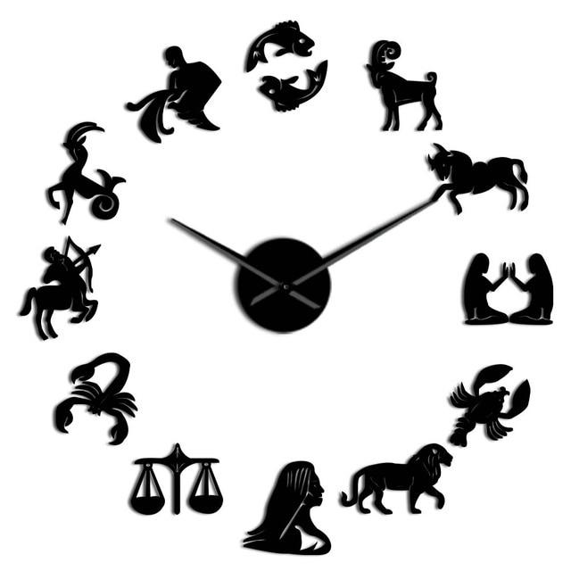 Zodiac Signs Constellation Large Frameless DIY Wall Clock Gift