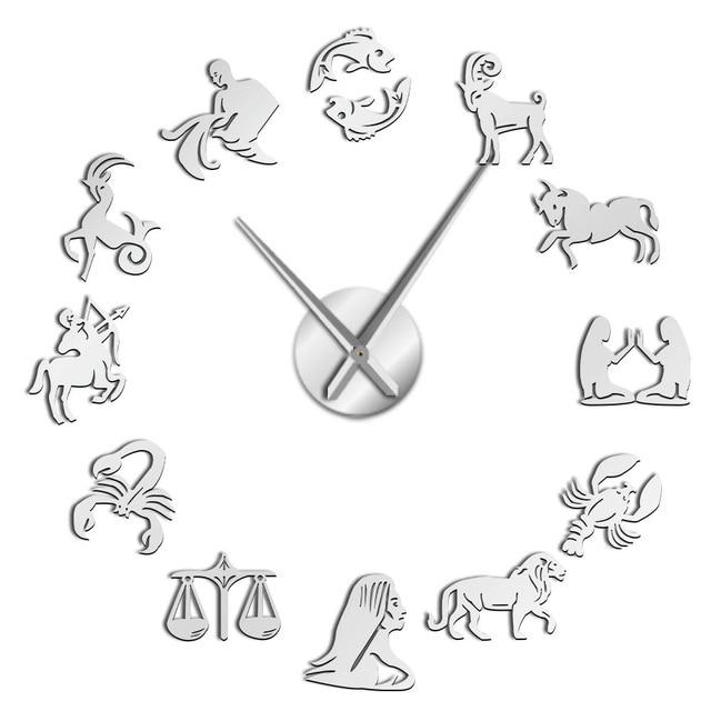 Zodiac Signs Constellation Large Frameless DIY Wall Clock Gift