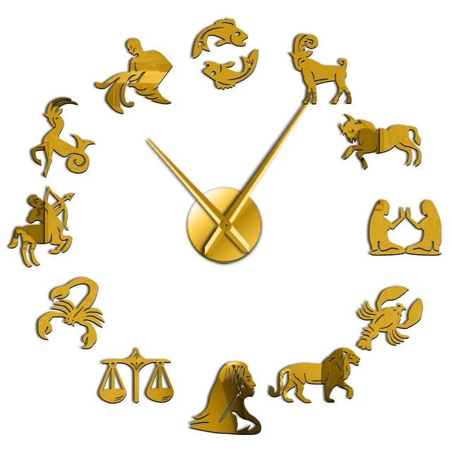 Zodiac Signs Constellation Large Frameless DIY Wall Clock Gift